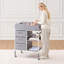Table à langer portative pour bébé avec 3 tiroirs et roulettes
