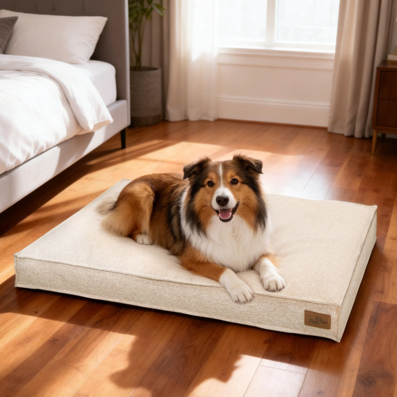 Pet Bed Firm Support Crate Mattress, Beige, Large (10cm H x 103cm W x 69cm D)