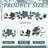 Blue Metal Flower Wall Decor Scroll 15.7 Inch