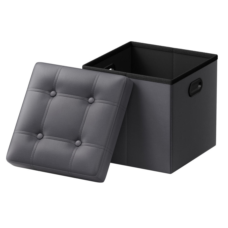 15 Inches Ottoman With Storage, Slate Gray