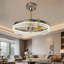 Ventilateur de plafond moderne de 23,6 po avec lustre de luxe sans lame à DEL intégré pour le salon et la salle à manger de la chambre principale