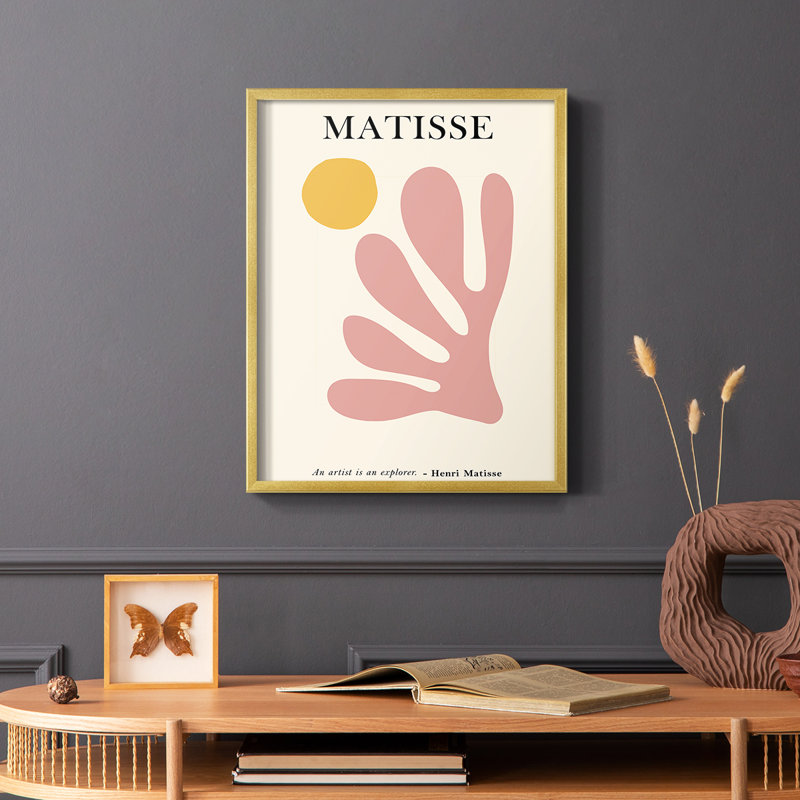 Matisse CDL , reproduction encadrée - bois massif, H 20 po x l 16 po, Or