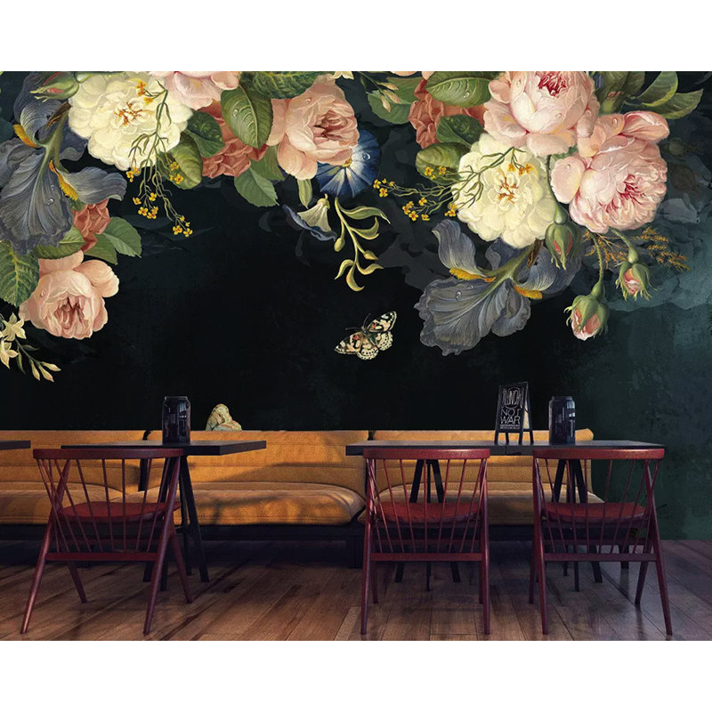 Murale pivoine Yosmely, l 114 po x L 204 po