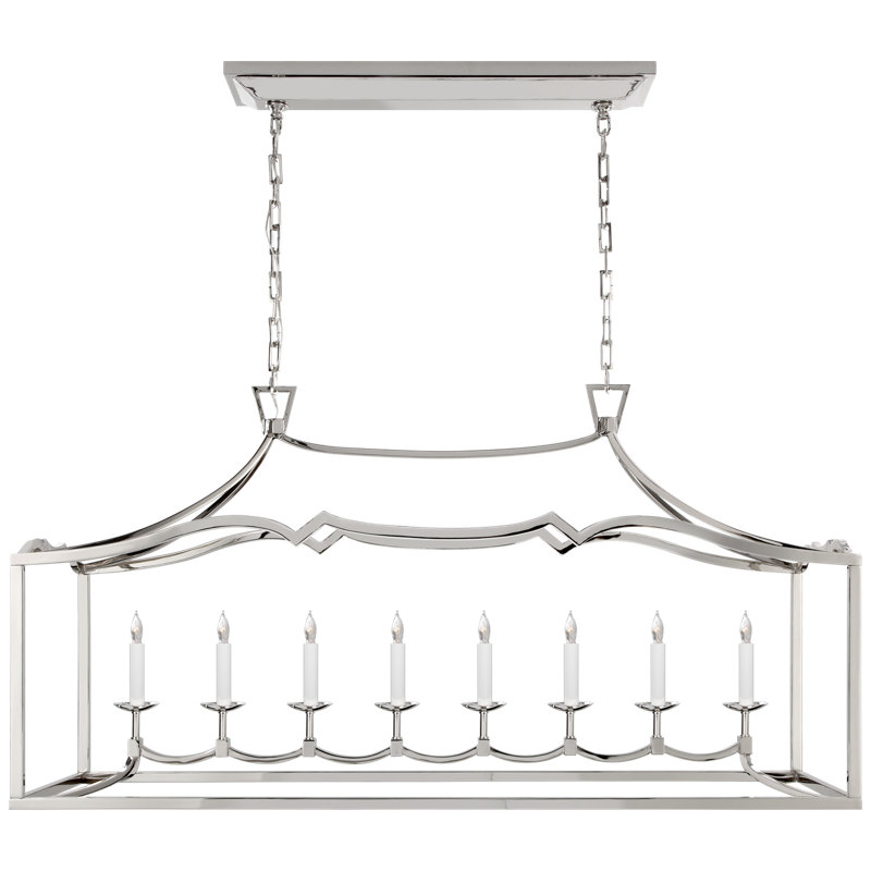 Chapman & Myers Fancy Darlana Large Linear Pendant, Polished Nickel
