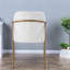 Ensemble de 2 chaises de salle à manger modernes en tissu beige et métal doré pour petite cuisine