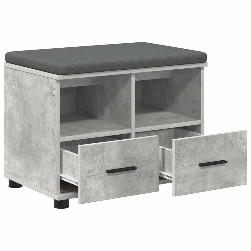 Storage Bench, 46cm H x 60cm W x 38cm D, Concrete Grey