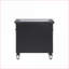 Miroir à 2 tiroirs noir Varian II Table de chevet argentée-1799004455