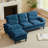 86.22" Chenille Sectional Sofa With Ottoman-30534549