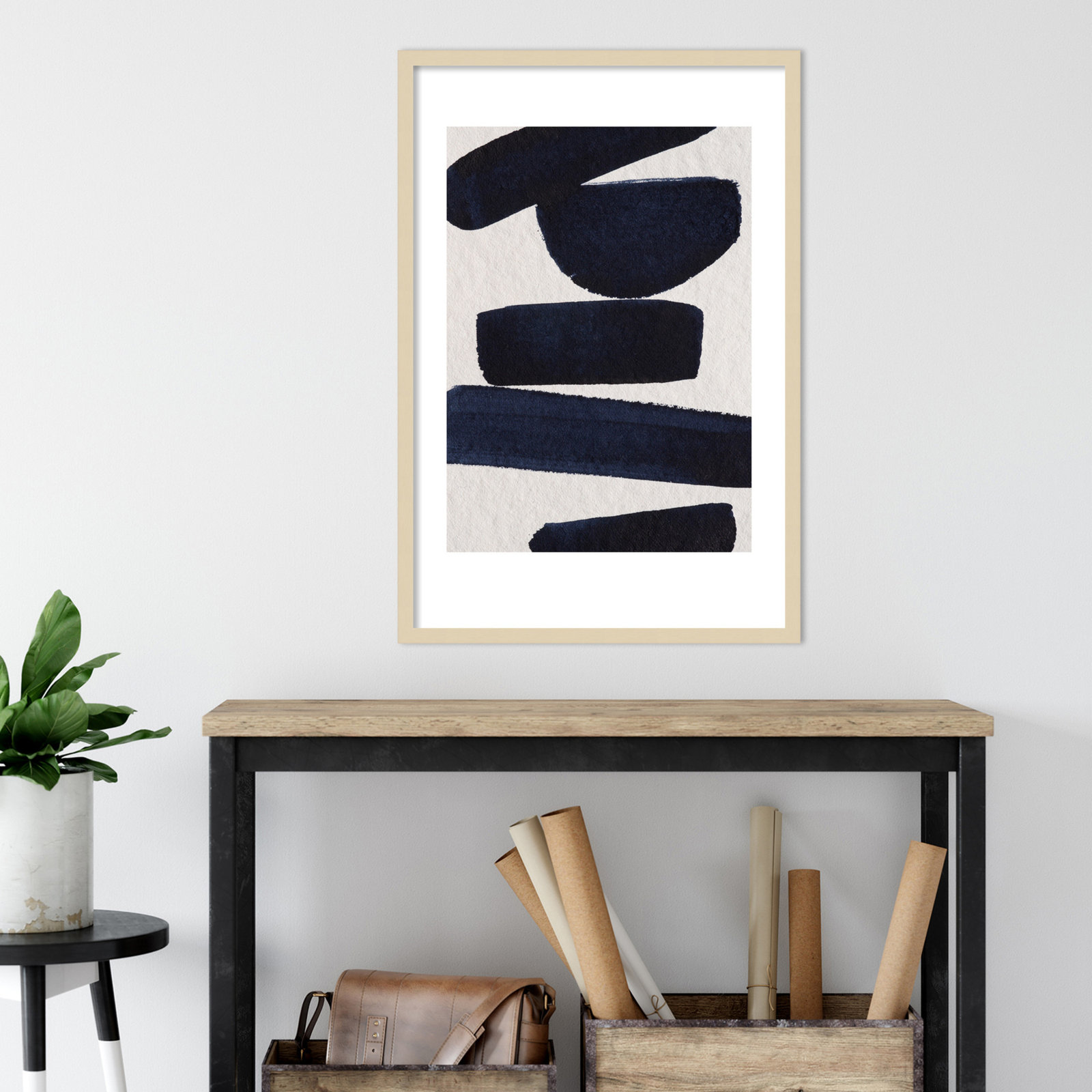 Japandi 5 by Simon West, Brown, 34.6" H x 23.4" W x 0.88" D