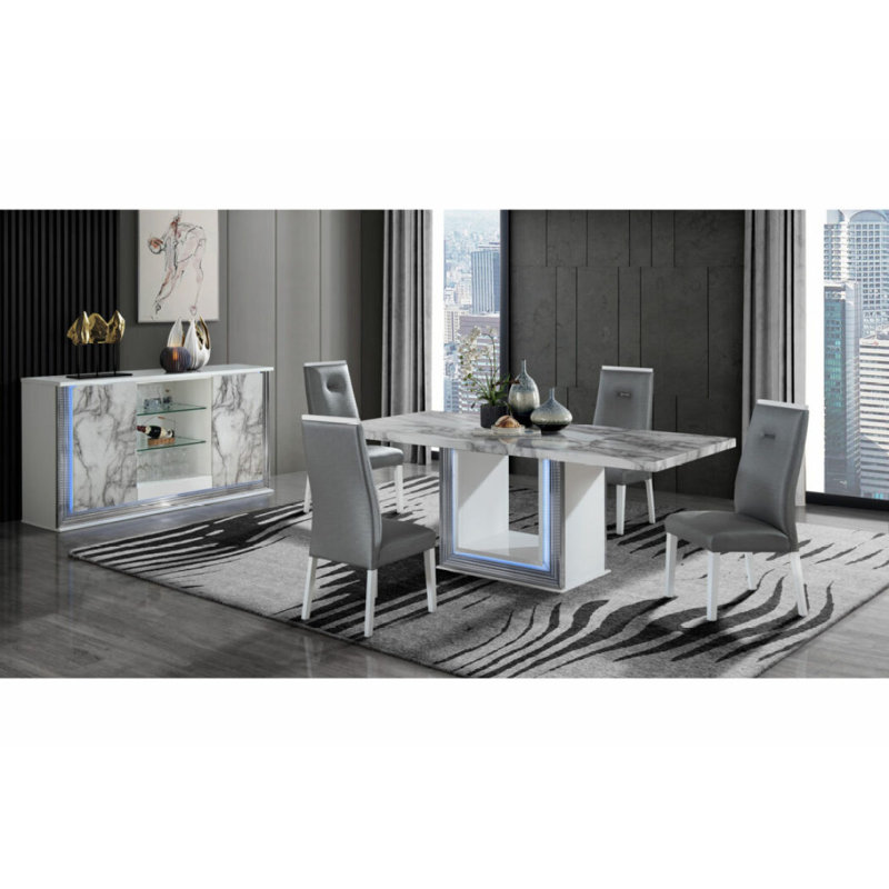 Chaises de salle à manger gris lune (ensemble de 2)