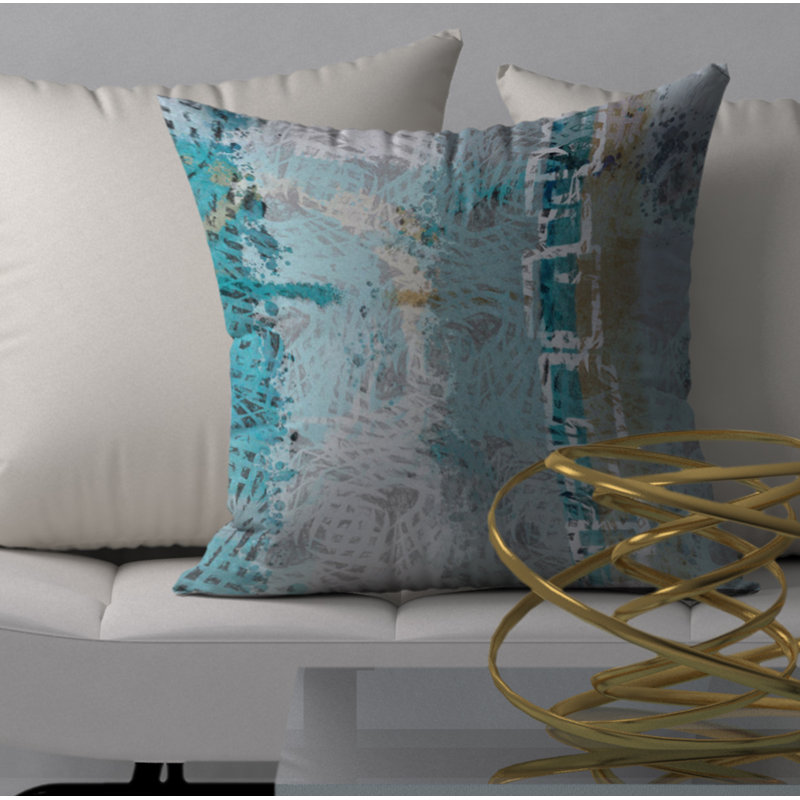 Abstract Throw Pillow, 18" H x 18" W