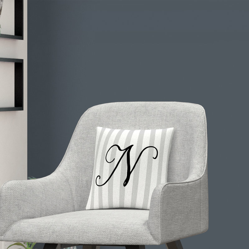 ABC Striped Throw Pillow, N