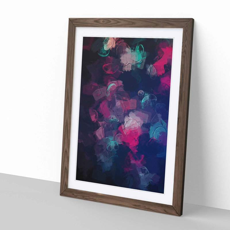 Many Jellyfish in Abstract - Framed Print, Walnut, 60cm H x 40cm W x 2cm D
