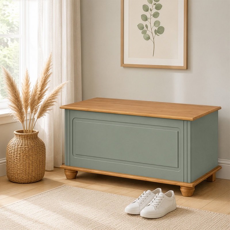 Farley Blanket Chest, Green Stained Wax