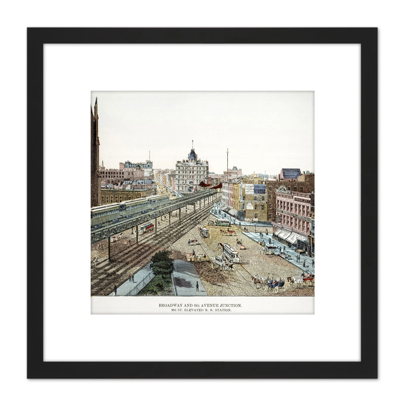 Magnus New York Broadway 6th Ave 33rd St Railroad Station 1 Piece Single Picture Frame Painting