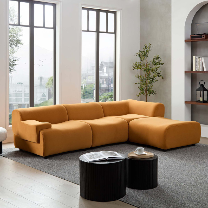 4 Free Sectional Sofa, Orange