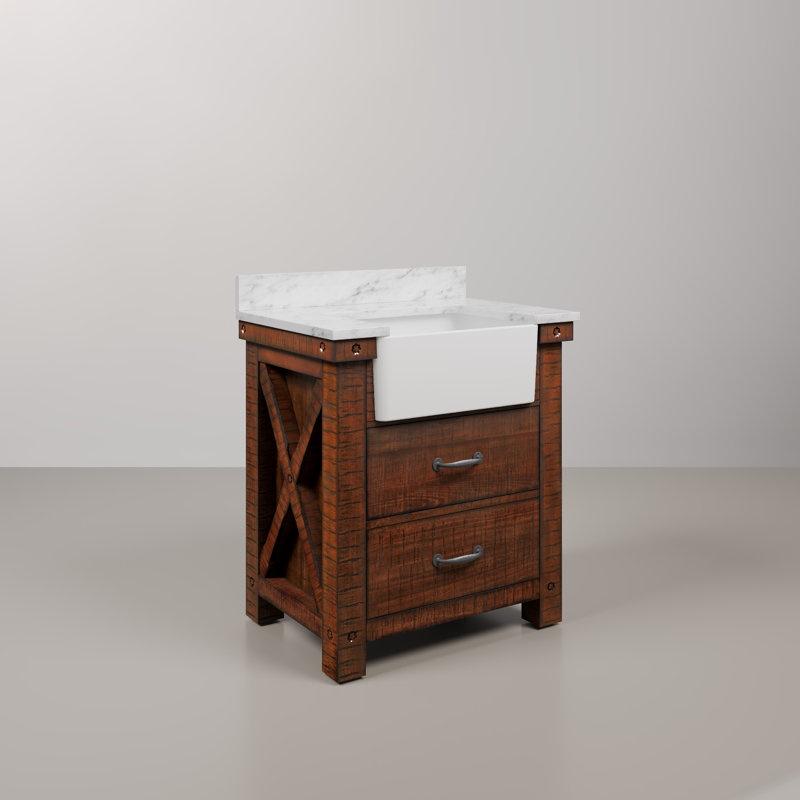 Paisley Single Vanity, Rustic Sienna, Mirror Included