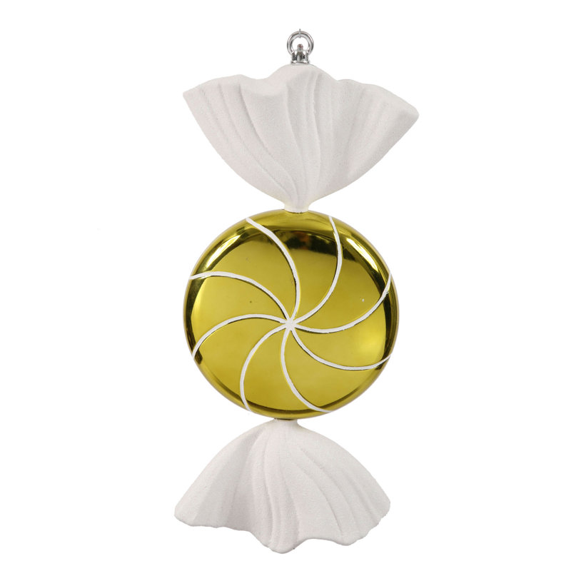 Ornement en forme de bonbon tourbillonnant, Limette blanc