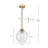 1-Light Modern Pendant Light With Ribbed Glass