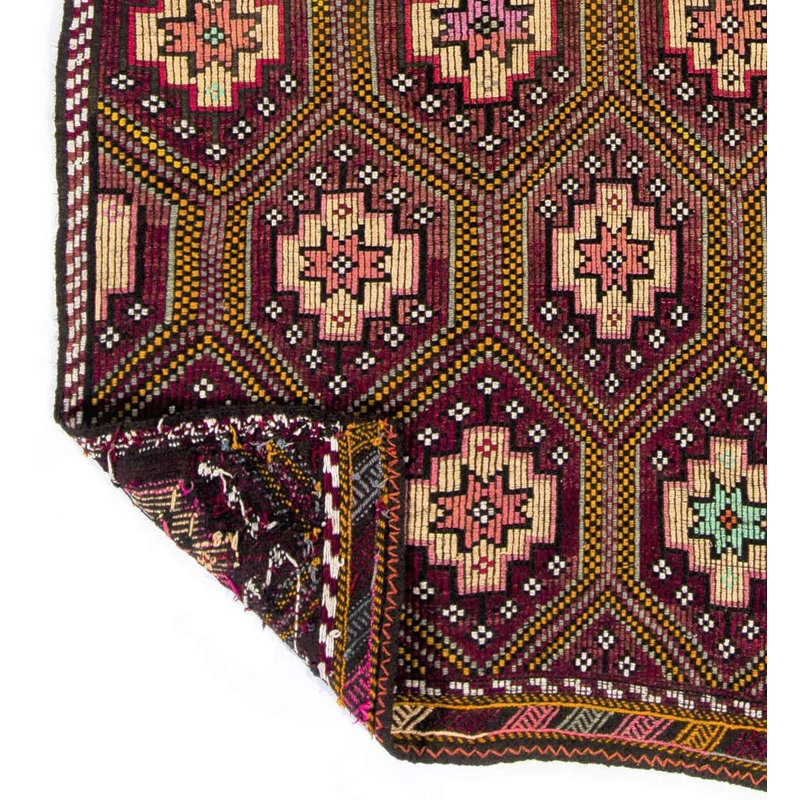 Tapis kilim en laine tissé à la main 6 pi x 9,6 pi Anatolian