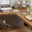 Bureau d'angle en bois massif en forme de L-1219839558-1219839560