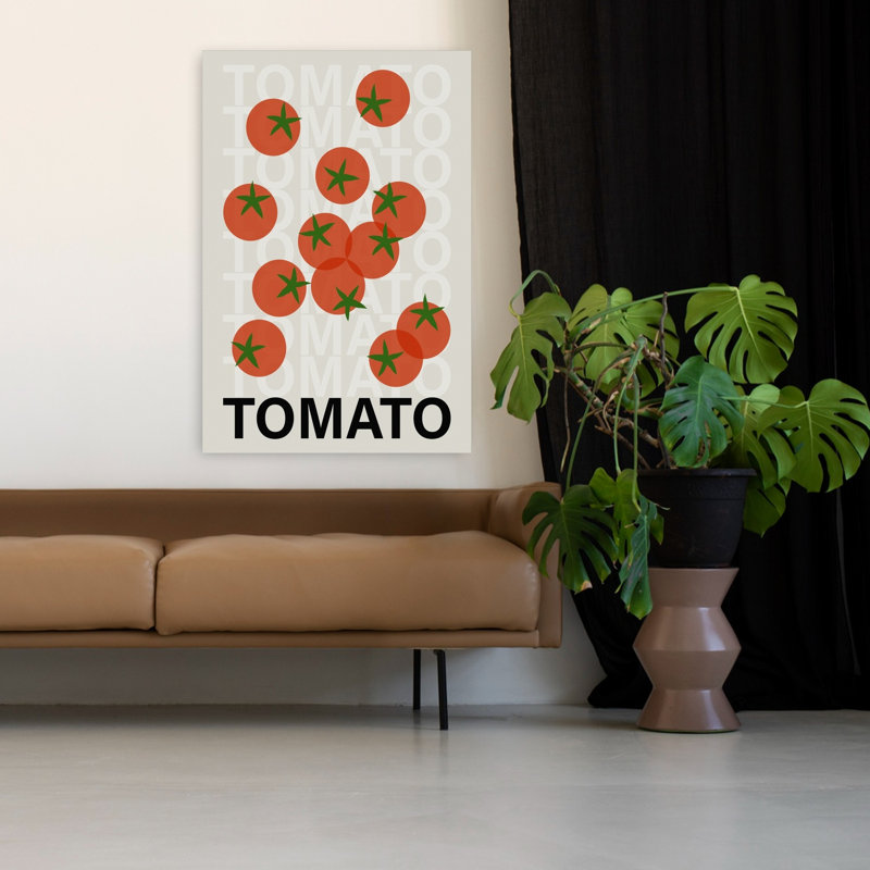 Art mural moderne de fruits rouges tomates fraîches, H 48 po x l 32 po