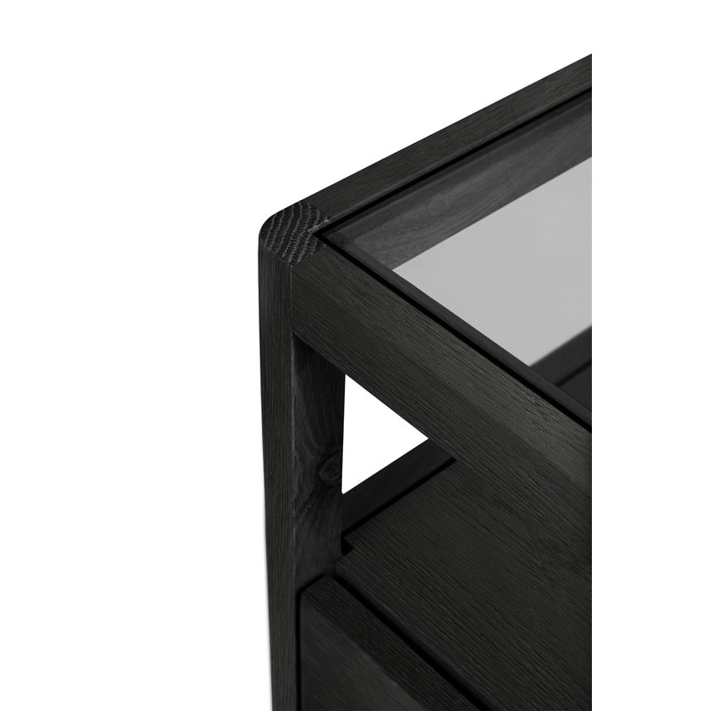 Spindle 1 - Drawer Solid Wood Nightstand, Black