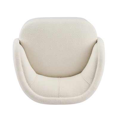 Curved Boucle Accent Chair