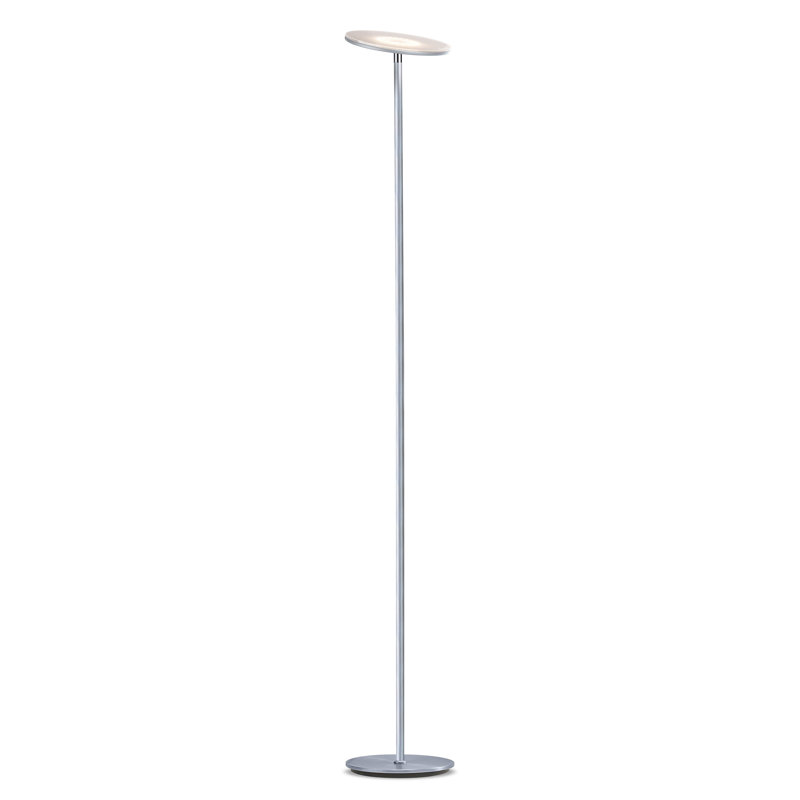 Flux 67 in. Industrial Dimmable LED Floor Lamp with Adjustable Head, Silver