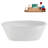 60" Streamline Soaking Glossy White Freestanding Tub and Tray With Internal Drain-108298464
