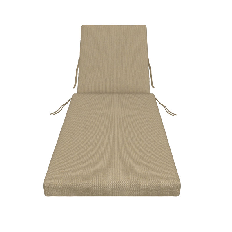 Amala Sunbrella® Outdoor Chaise Lounge Cushion, 22" x 24"/24.5" x 52.5", Spectrum Mushroom Sunbrella® Plainweave