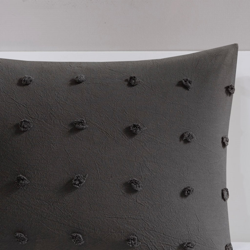 Ensemble d'édredon défini Gracie Mills Grady Elegance, Édredon simple TG et 4 pièces supplémentaires, Noir
