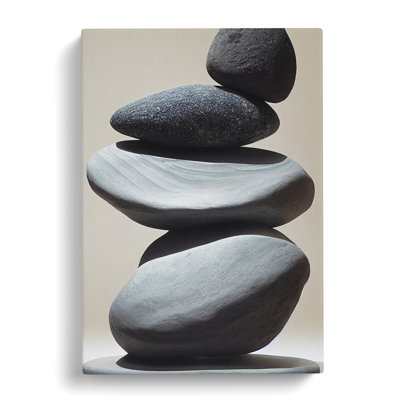 CAN-V0523-1795X Pebbles Zen Stones Stacked Vol.3 - Wrapped Canvas