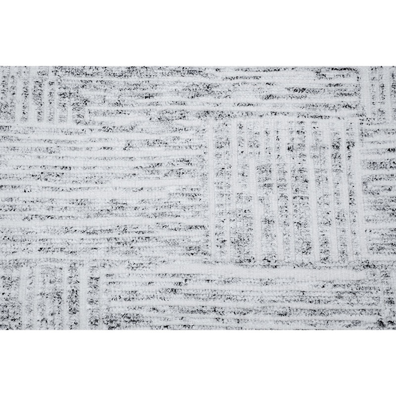 Wool Area Rug in Gray, Rectangle 6' x 9'