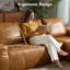Canapé modulaire en tissu performant à aspect de cuir à profil bas - 114 po en L, sans assemblage-986902080