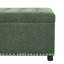 Repose-pieds carré avec rangement caché, garnitures cloutées, convient à plusieurs espaces, surface et décor en tissu à usage moyen, rangement, bureau à domicile, sièges moelleux