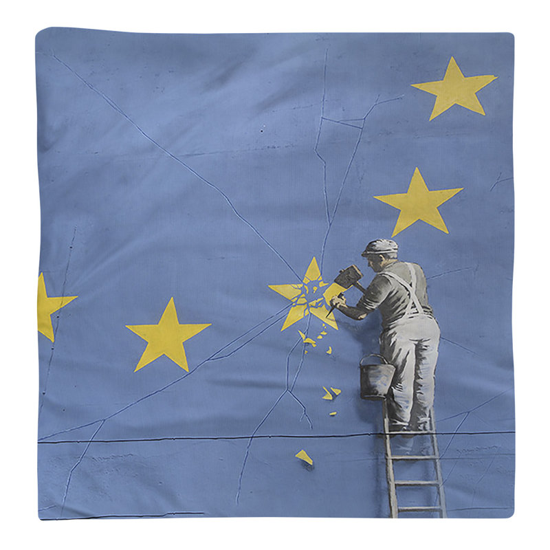 Banksy Graffiti No Pattern Square Napkin, 22" x 22", Poly Twill