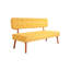 Élégant canapé 2 places de couleur unie jaune, 55,1 po x 30,7 po x 25,2 po | Structure en bois massif, tissu 100% polyester facile à nettoyer | Style rustique américain traditionnel, pieds en bois de charme, parfait pour les salons confortables-1835065878