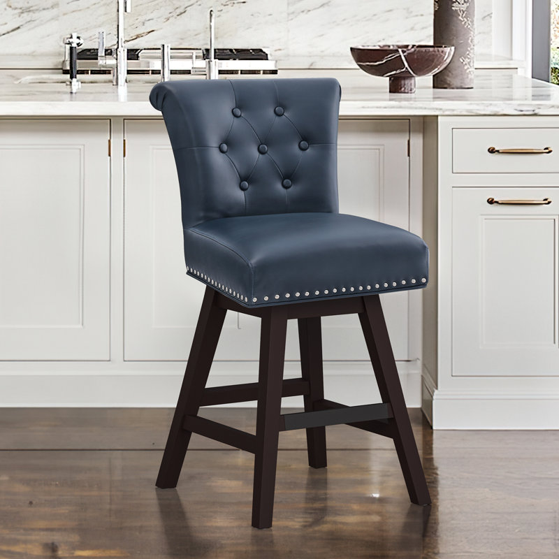 Armella Swivel 26" Counter Stool, Navy