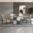 Brown Luxury Marble Rectangular Dining Table Sets-103161292