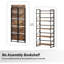 Bibliothèque pliante, 5 niveaux, bibliothèque industrielle en bois pliable avec structure en métal, sans assemblage-136197425