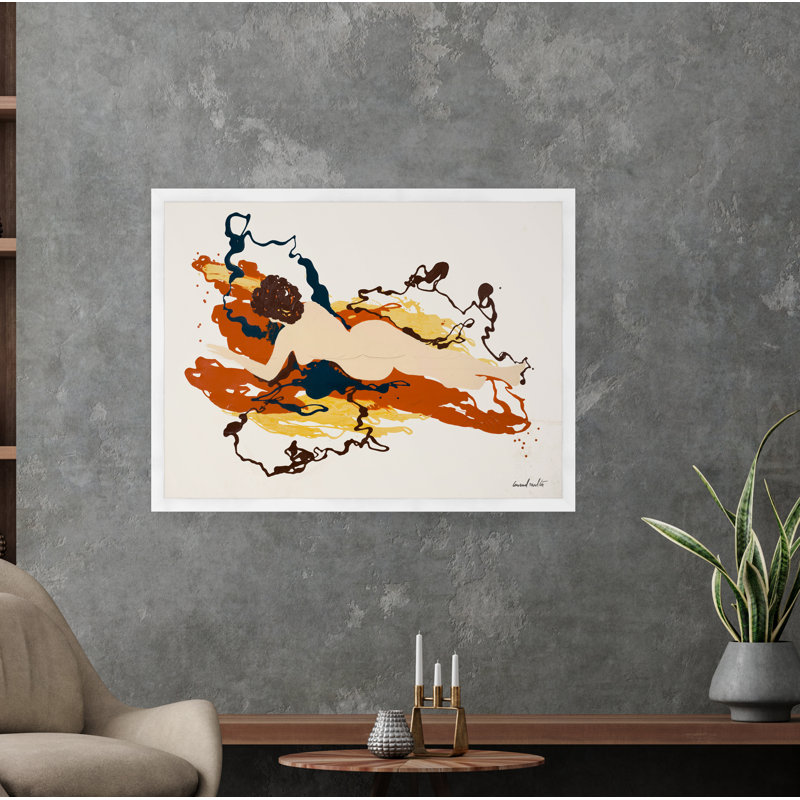Nude Abstract In Orange Print