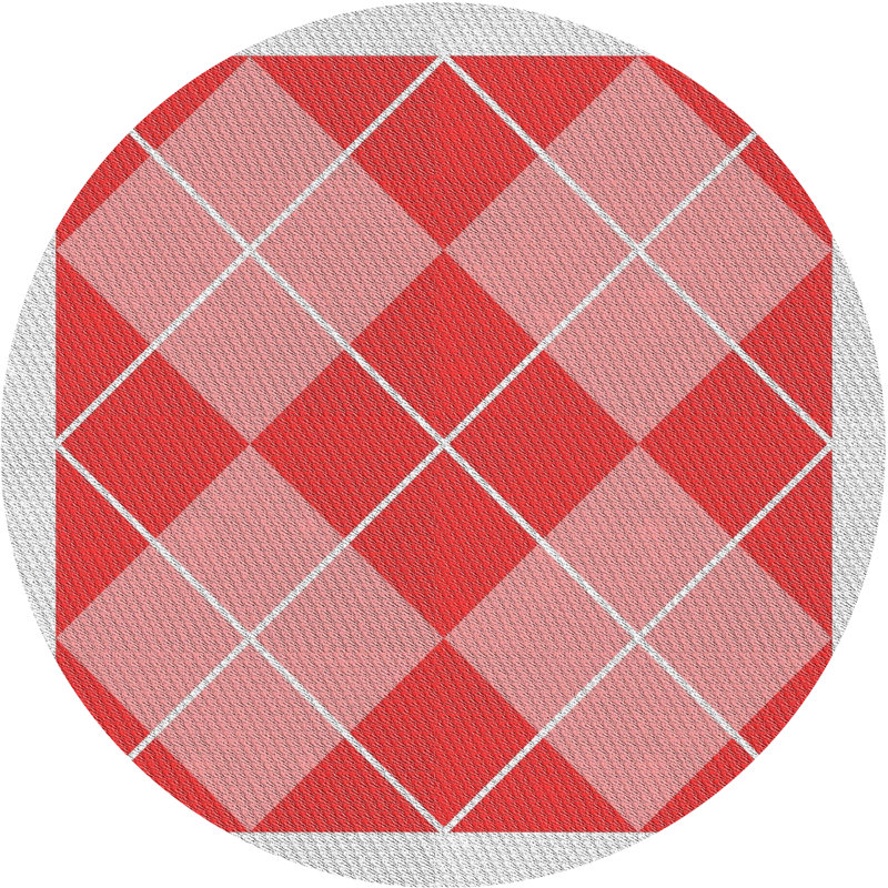 Tapis rouge / gris clair Power Loom, Rond 5 pi