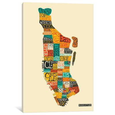 «Typo-Geographie Series: Manhattan», impression sur toile
