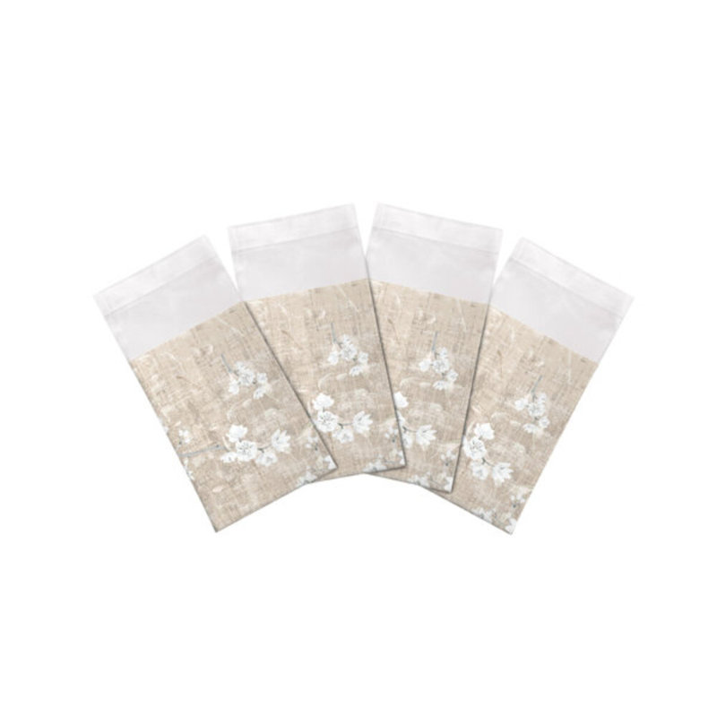 Blossom Fantasia Cotton Blend Square Napkins, French Gray