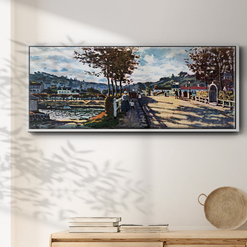 «The seine at bougival» par Monet - Toile encadrée