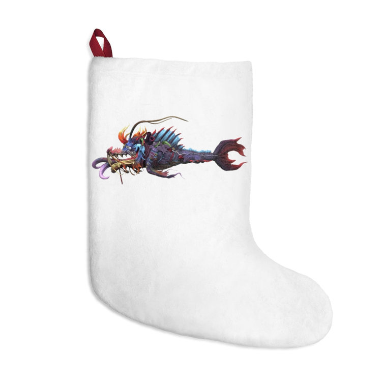 Ryuuk The Fish Dragon God Christmas Stocking The Holiday Aisle Finish: White