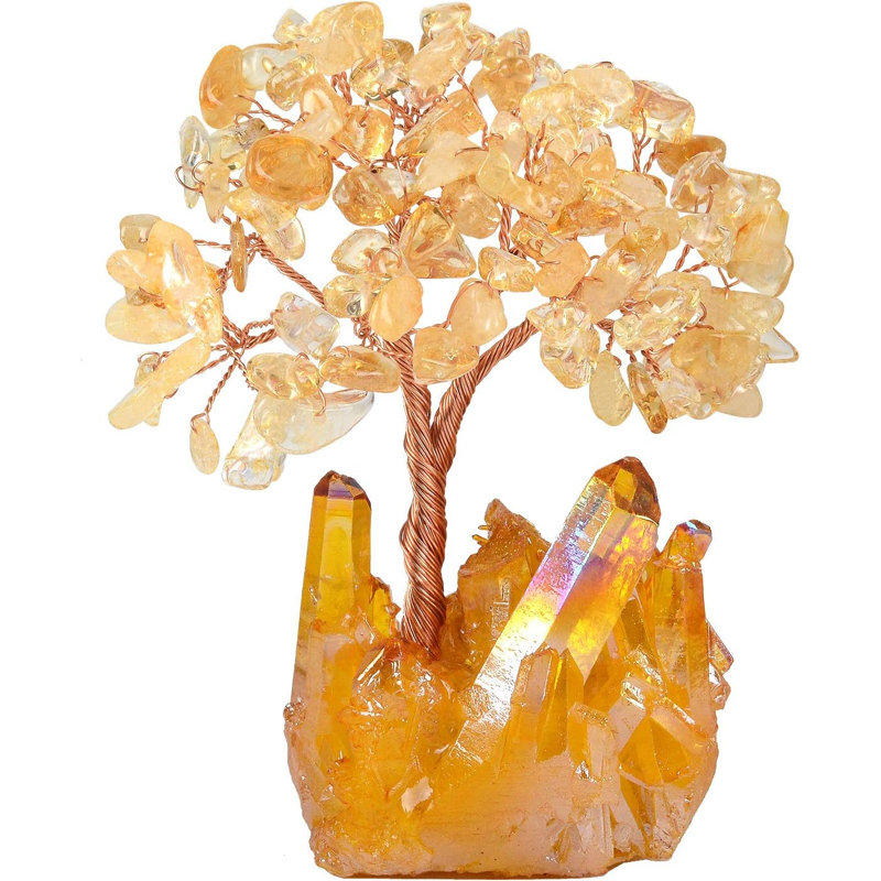 Arbre de vie en cristal jaune