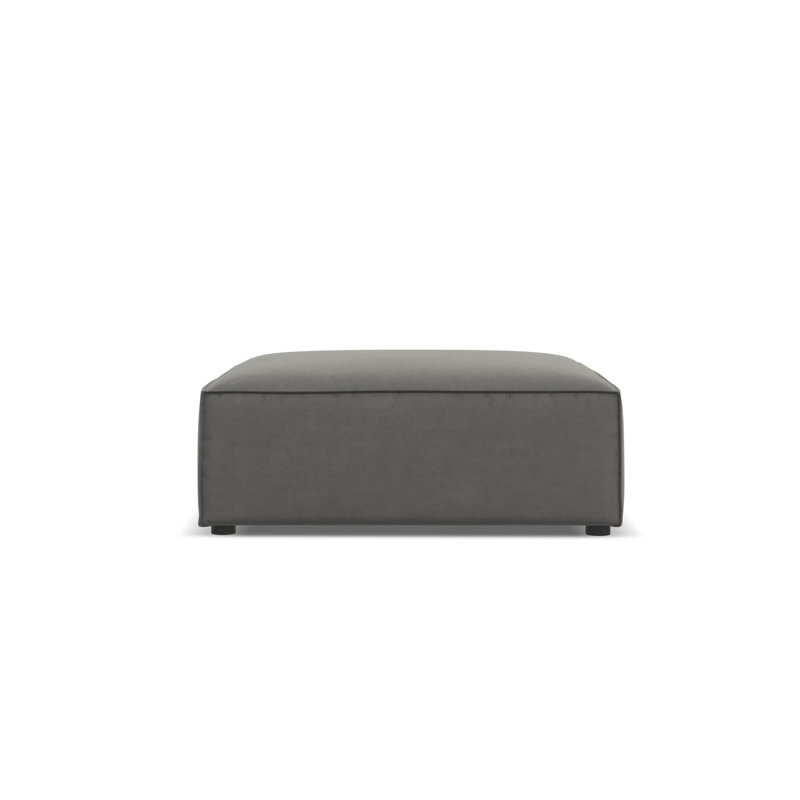 Chicago 102cm Wide Tufted Rectangle Solid Colour Pouffe Ottoman, Grey