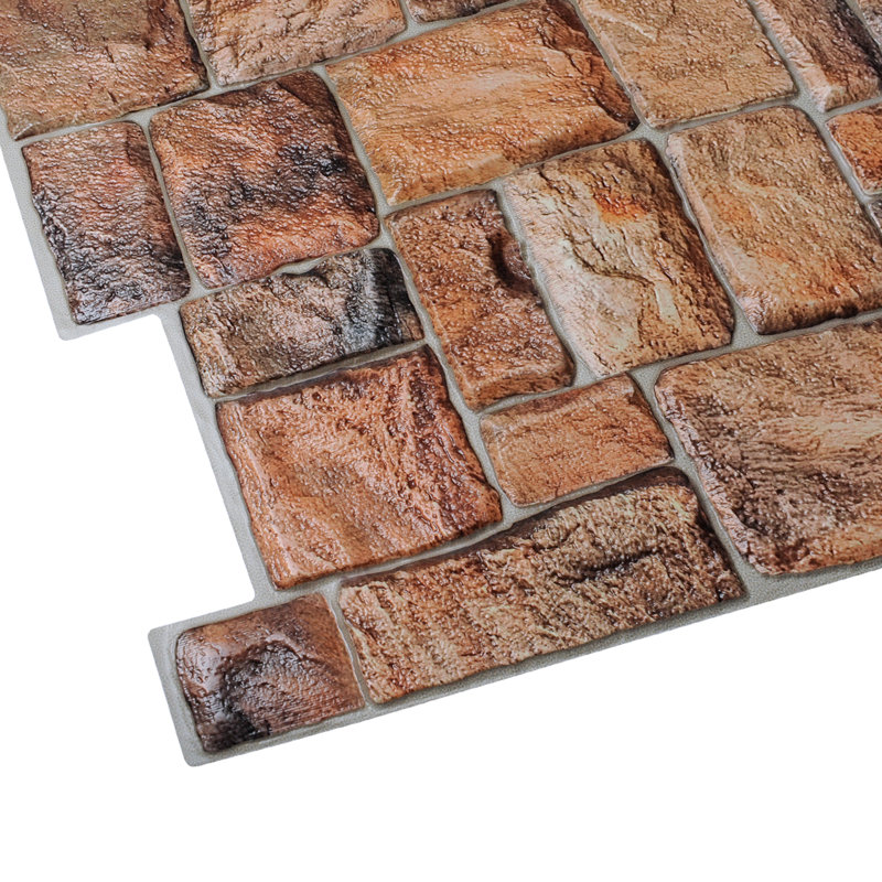 19" x 39" 3D Wall Panel (5-Pack), Brown Red